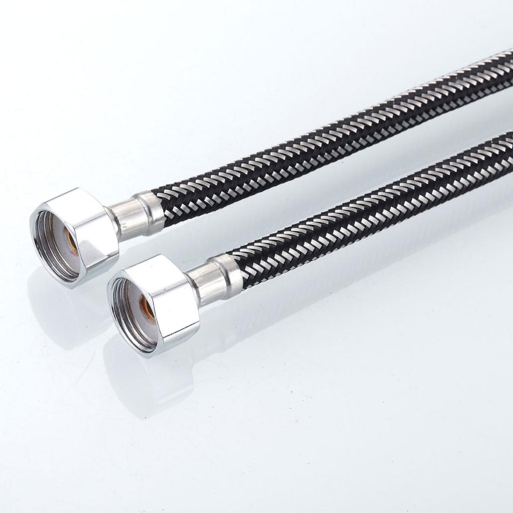 Maxbell Stainless Steel Woven Hose Hot Cold Water Inlet Pipe M10x1 G1/2" DN15 80cm