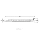 Maxbell Stainless Steel Woven Hose Hot Cold Water Inlet Pipe M10x1 G1/2" DN15 80cm