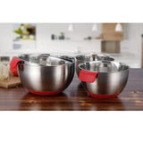 Maxbell  Mixing Bowls with Handle Stainless Steel Egg Whisk Mix Serving Storage 24cm