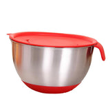 Maxbell  Mixing Bowls with Lid Stainless Steel Egg Whisk Mix Serving Storage 18cm