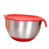 Maxbell  Mixing Bowls with Lid Stainless Steel Egg Whisk Mix Serving Storage 24cm