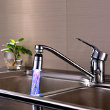 Max Chrome LED Tap Bathroom Faucet Kitchen Sink Faucet Spray Basin Tap 3-Color