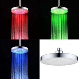 Max 8" LED Shower Head Rainfall Bathroom Temperature Control 3 Color Glow Light 7 Colors