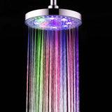 Max 8" LED Shower Head Rainfall Bathroom Temperature Control 3 Color Glow Light 7 Colors