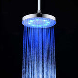 Max 8" LED Shower Head Rainfall Bathroom Temperature Control 3 Color Glow Light 7 Colors