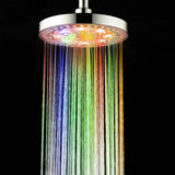 Max 8" LED Shower Head Rainfall Bathroom Temperature Control 3 Color Glow Light 7 Colors