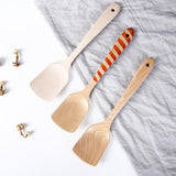 Max Beech Wood Cooking Spatula Shovel Kitchen Cookware Kitchenware Spiral
