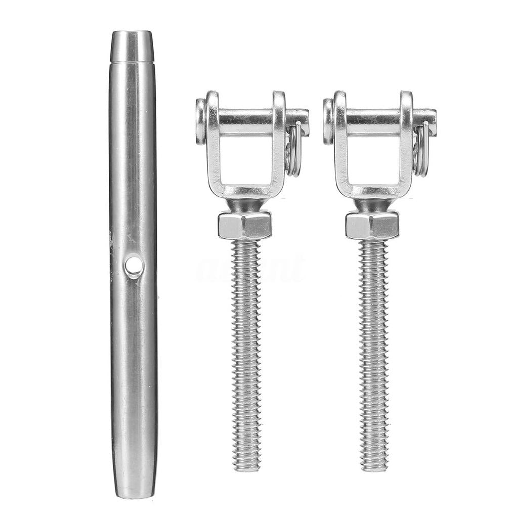 Maxbell Stainless Steel Closed Body Turnbuckle Jaw Wire Rope Fork Rigging Screw M6