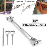 Maxbell Stainless Steel Closed Body Turnbuckle Jaw Wire Rope Fork Rigging Screw M10