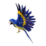 Max Artificial Feathered Animal Bird Garden Figurine Decor Parrot Blue