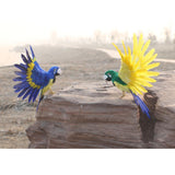 Max Artificial Feathered Animal Bird Garden Figurine Decor Parrot Blue