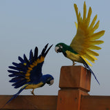 Max Artificial Feathered Animal Bird Garden Figurine Decor Parrot Blue