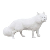 Maxbell Artificial  Mini Fur Animal Artificial Fur Taxidermy Garden Decor White