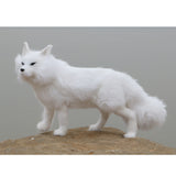 Maxbell Artificial  Mini Fur Animal Artificial Fur Taxidermy Garden Decor White