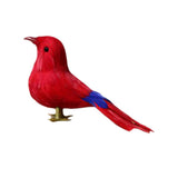 Max Artificial Bird Feather Realistic Home Garden Decor Ornament Red Bird