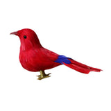 Max Artificial Bird Feather Realistic Home Garden Decor Ornament Red Bird