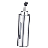 Maxbell  Stainless Steel Oil Vinegar Cruet Clear Glass Bottle Sealed Cap 240ml #4