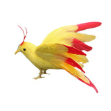 Artificial Feathered Animal Bird Garden Figurine Decor Bird Yellow