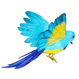 Maxbell Artificial Feathered Animal Bird Garden Figurine Decor Parrot Light Blue