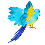 Maxbell Artificial Feathered Animal Bird Garden Figurine Decor Parrot Light Blue