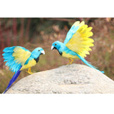 Maxbell Artificial Feathered Animal Bird Garden Figurine Decor Parrot Light Blue