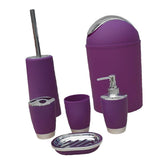 6PCS Solid Luxury Plastic Bathroom Accessories Set Wash Suit Purple