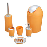 6pcs Bathroom Accessories Set Soap Dish Tumbler Rubbish Bin Toilet Brush Set