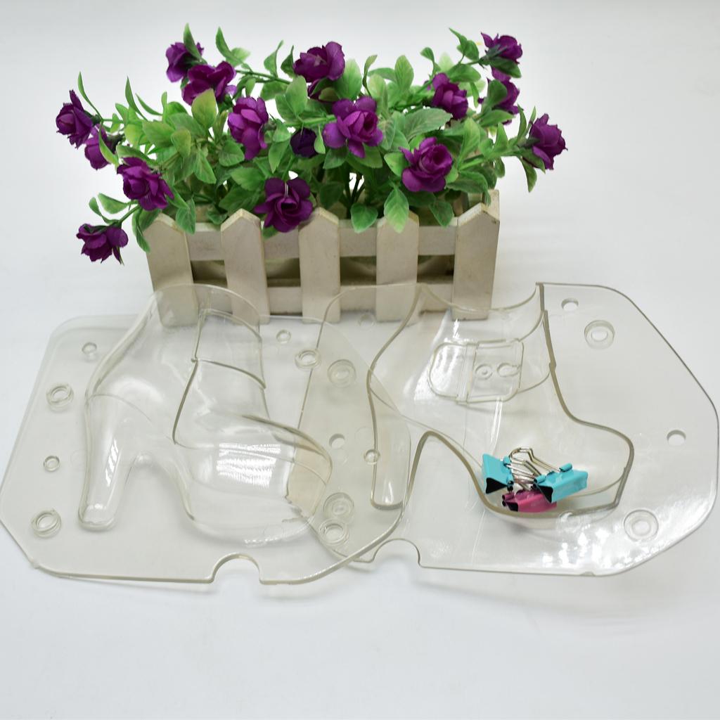 Maxbell  Plastic 3D Lady Boots Shape Mold Chocolate Candy Mould Fondant Cake Mold