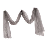Sheer Organza Fabric Bowknot Tulle Party Wedding Table Runner silver