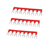 Maxbell 3Pcs TB2508 8P Fork Terminal Strip Cable Connector Red 600V 25A