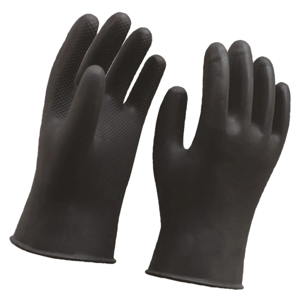 Max Long Industrial Rubber Latex Gloves Work Safety Gardening Gloves Black 36cm