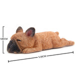 Max Sleeping Bulldog Corgi Dog Garden Mini Dollhouse Figurine Decor  Dark Brown