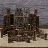 Max Maxb Mini Natural Bamboo Fence Screen Miniature Home Garden Bonsai Decor  4 S