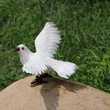 Max Maxb Artificial Feathered Pigeon Bird Yard Figurine Decor Bird #3 White Flying