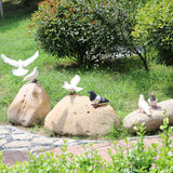Max Maxb Artificial Feathered Pigeon Bird Yard Figurine Decor Bird #3 White Flying