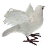 Max Maxb Artificial Feathered Pigeon Bird Yard Figurine Decor Bird #3 White Flying