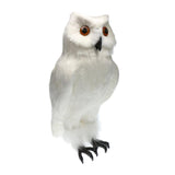 Max Artificial Owl Bird Feather Realistic Taxidermy Home Garden Decor White #1