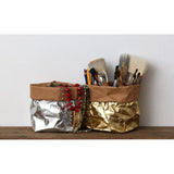 Max Washable Kraft Paper Bag Plant Flowers Pot Storage Bag 20x20x35cm Rose Gold
