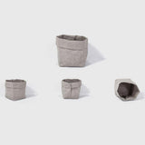 Max Washable Kraft Paper Bag Plant Flower Pot Storage Bag 15x15x28cm Grey
