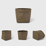 Max Washable Kraft Paper Bag Plant Flower Pot Storage Bag 15x15x28cm Olive Green