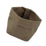 Max Washable Kraft Paper Storage Bag Succulent Plant Pot 8x8x15cm Olive Green