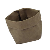Max Washable Kraft Paper Storage Bag Succulent Plant Pot 8x8x15cm Olive Green