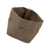 Max Washable Kraft Paper Storage Bag Succulent Plant Pot 10x10x20cm Olive Green