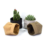 Max Washable Kraft Paper Storage Bag Succulent Plant Pot 10x10x20cm Olive Green
