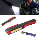 Max COB LED Light Magnetic Pocket Pen Inspection Flashlight with Clip Orange