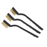 Max 3pcs Handy Wire Brush Tools Cleaning Polish Plastic Handle  Brass