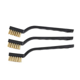 Max 3pcs Handy Wire Brush Tools Cleaning Polish Plastic Handle  Brass