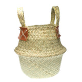 Max StrawWoven Flower Pot Vase Basket Green Plant Holder 27x24cm Natural