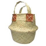 Max StrawWoven Flower Pot Vase Basket Green Plant Holder 36x32cm Natural