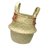 Max StrawWoven Flower Pot Vase Basket Green Plant Holder 36x32cm Natural
